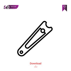 Outline nail-clippers icon isolated on white background. Best modern. Graphic design, mobile application, beauty, user interface. Editable stroke. EPS10 format vector illustration