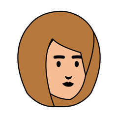 beautiful and young woman head character