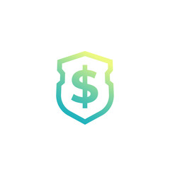 Shield and dollar vector logo