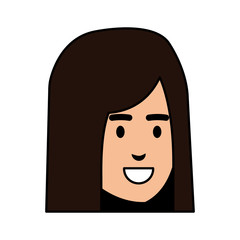 beautiful and young woman head character