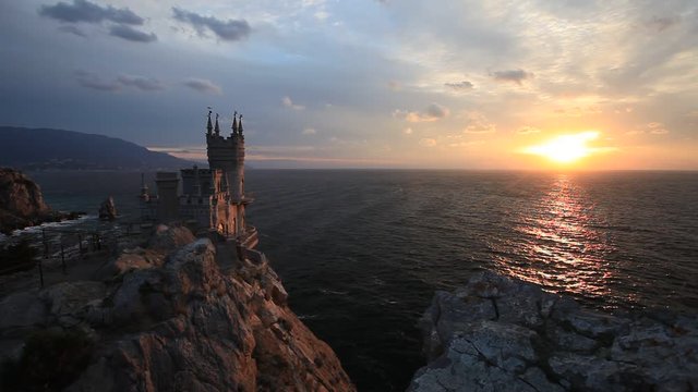 Castle Swallow's Nest at dawn in the Crimea