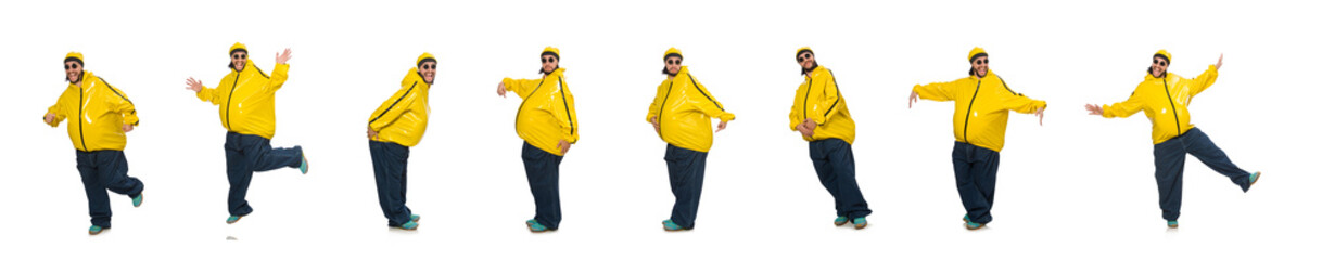 Overweight man isolated on the white