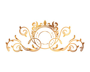 Fototapeta premium circular golden label victorian style