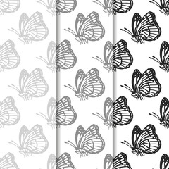 eamless vector pattern with butterflies