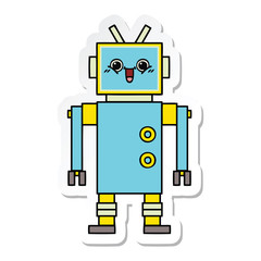 sticker of a cute cartoon robot