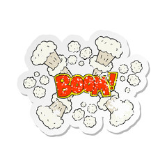 retro distressed sticker of a cartoon explosion