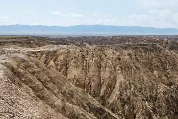 Yellow Zhabyr Canyon in the Nationalpark of Charyn Canyon in the Almaty region of Kazakhstan
