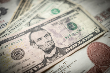 Dollar bills and Share Document