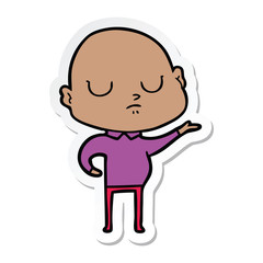 Obraz premium sticker of a cartoon bald man