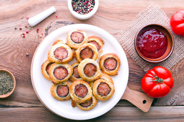 Sausages in French pastry.