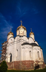 Fototapeta premium Exterior view to Mozhajskij Luzhetsky Feropontov Monastery, mozhaysk Moscow region, Russia