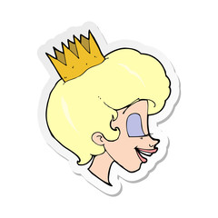 sticker of a cartoon princess