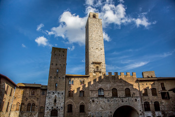 San Gimignano. Streets and towers of San Gimignano, small medieval town in Tuscany, Italy