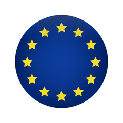 Flag of Europe flag of European Union . Brush painted Flag of Europe Hand drawn style illustration with a grunge effect and watercolor. Flag of Europe with grunge texture. Vector illustration.