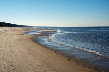 empty sandy beach by the sea