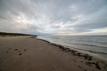 empty sandy beach by the sea