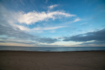 empty sandy beach by the sea