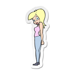 sticker of a cartoon pretty woman