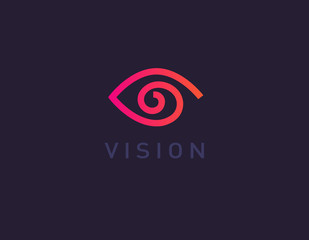 Linear logotype eye icon for eye clinic vision