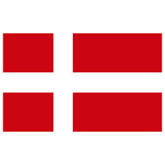 Denmark flag. Brush painted Denmark flag. Hand drawn style illustration with a grunge effect and watercolor. Denmark flag with grunge texture. Vector illustration.