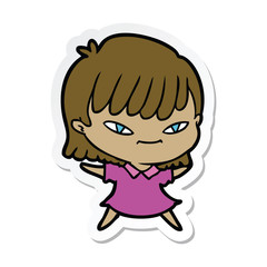 sticker of a cartoon woman