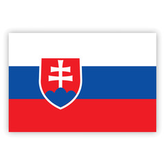 Fototapeta premium Slovakia flag. Brush painted Slovakia flag. Hand drawn style illustration with a grunge effect and watercolor. Slovakia flag with grunge texture. Vector illustration.
