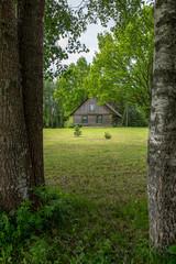 details of old wooden house in countryside