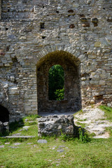 Fototapeta na wymiar ancient stone building castle details
