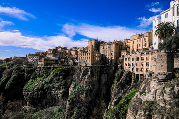 Fototapeta na wymiar Panoramic View to the Old Bridge in Constantine, Algeria