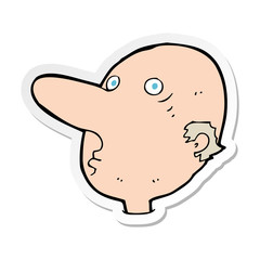 sticker of a cartoon balding man