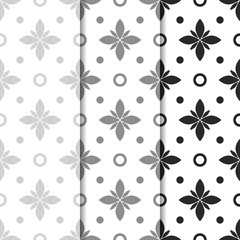 seamless pattern with flowers and circles