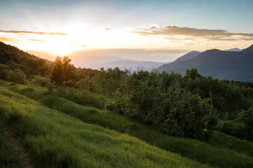 sunset in the mountains