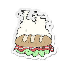 sticker of a cartoon huge sandwich