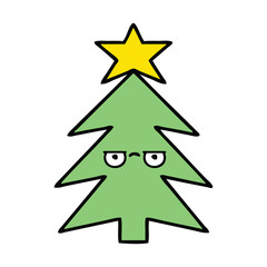Fototapeta premium cute cartoon christmas tree