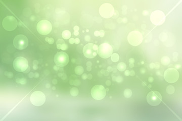 Obraz premium Abstract bright spring or summer landscape texture with natural green bokeh lights and yellow circular lights. Autumn or summer background with copy space.