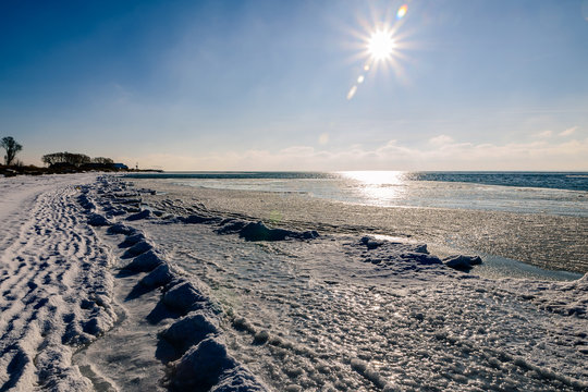 Hel penisula (Poland) in winter time. 