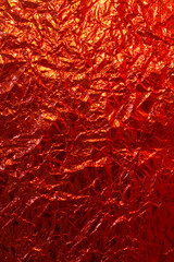 Red metallic color creased paper background texture, Design for abstract red or Christmas paper