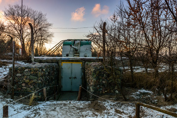 Fototapeta na wymiar Hel penisula (Poland) in winter time. Cannon station