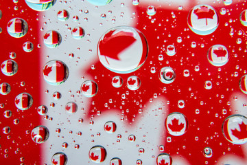 Canada flag inside water bubbles, Canada Day, Canada Flag day