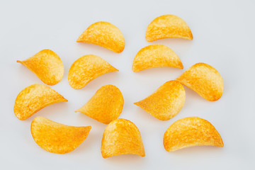 potato chips isolated on white background