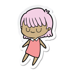 sticker of a cartoon woman