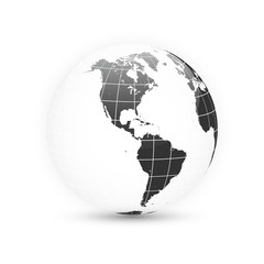 Earth globe. World map set. Planet with continents. Vector Illustration