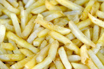 French fries potatoes close up