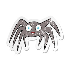 retro distressed sticker of a cartoon spider