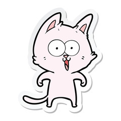 sticker of a funny cartoon cat