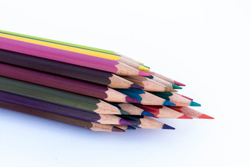 Obraz premium Wooden colored pencils
