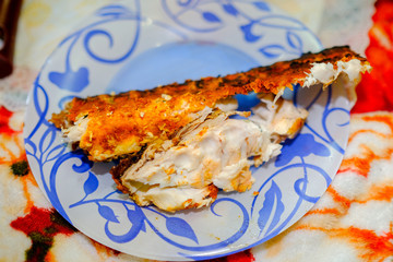 Detail shot of a grilled fish