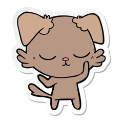 sticker of a cute cartoon dog