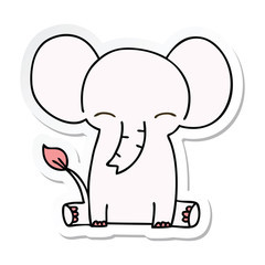 sticker of a quirky hand drawn cartoon elephant