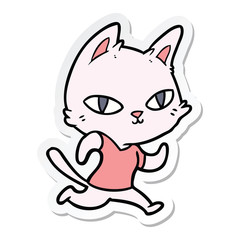 sticker of a cartoon cat running